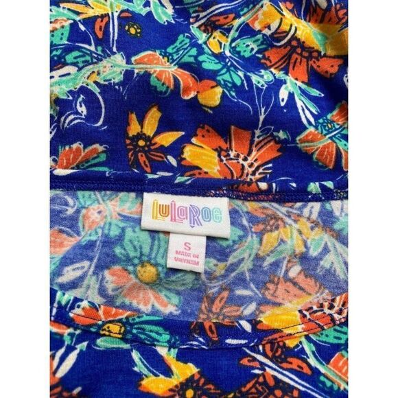 LuLaRoe Irma Blue‎ Floral High Low Tunic Top Sz Small - Picture 5 of 5